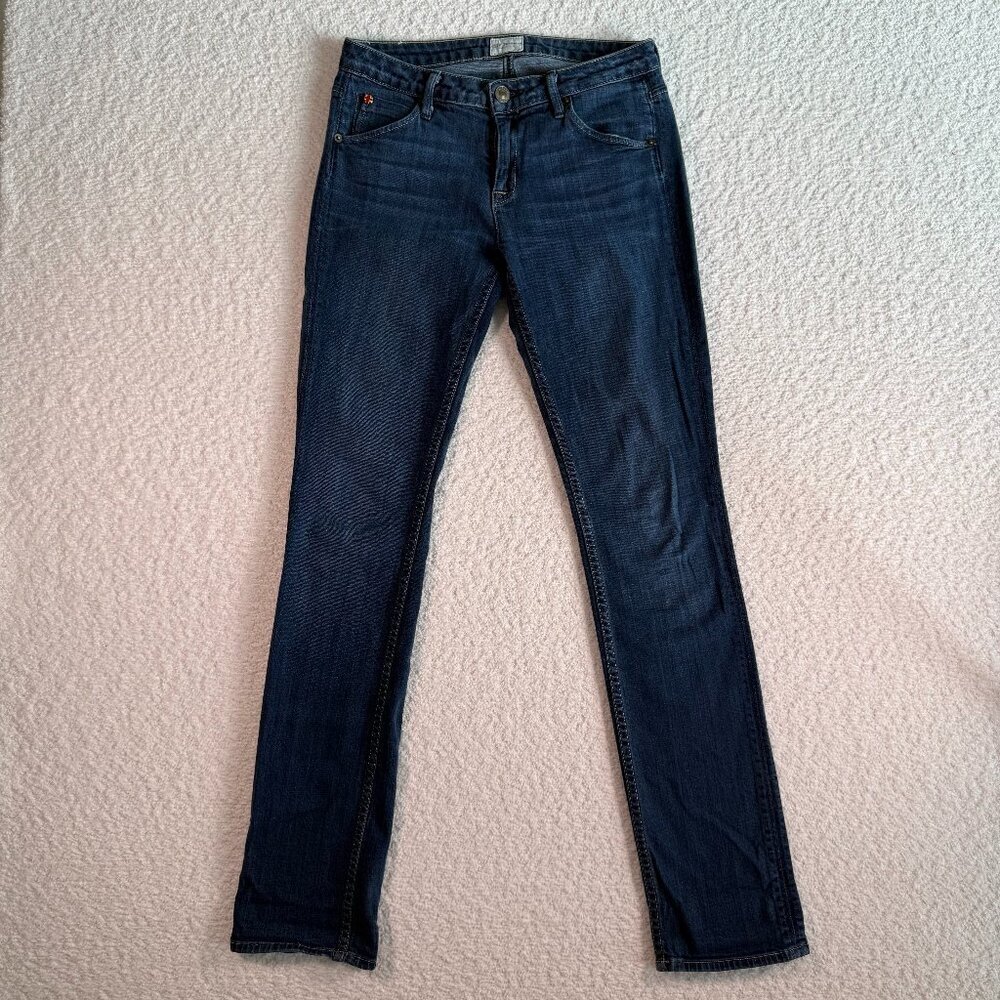 HUDSON womens ROXY Carly Straight Leg Mid-Rise Jean WM429DHK Dark Denim size 26
